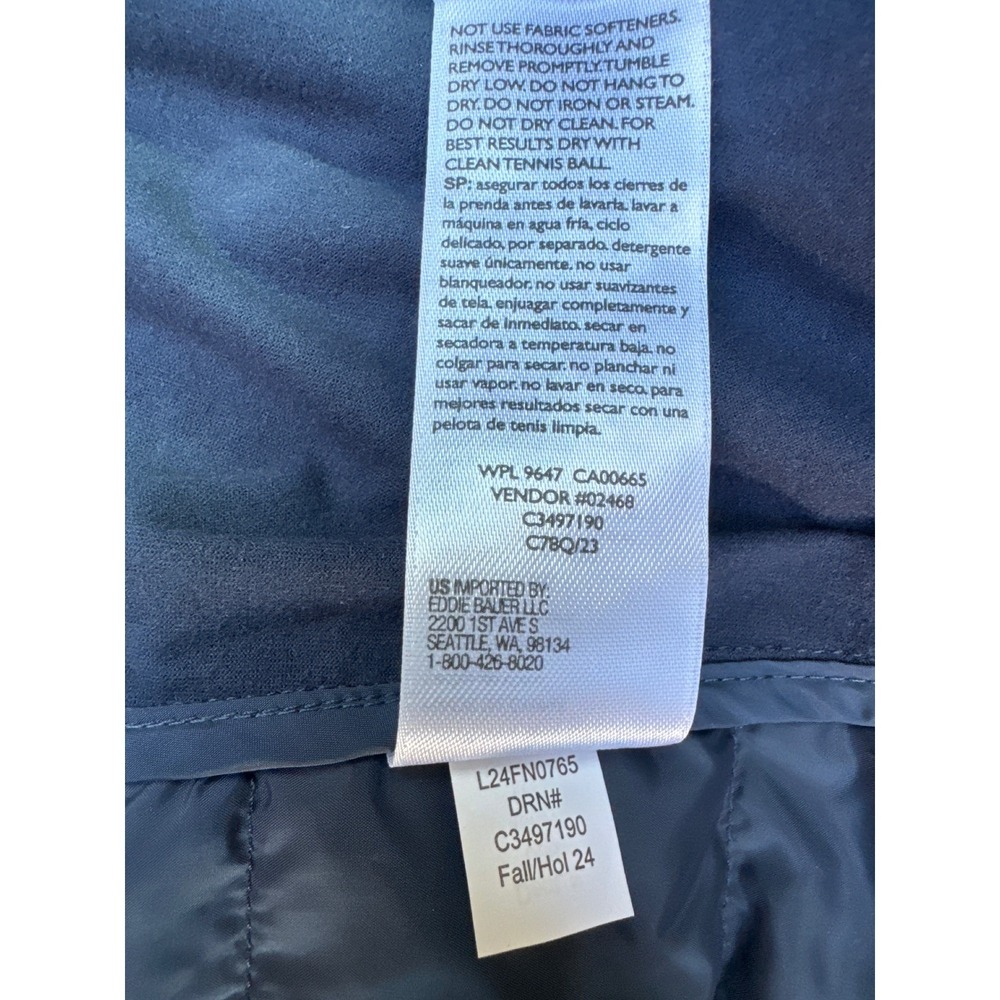 Eddie Bauer Mens Down 550 Puffer Vest Blue Size L Lightweight Insulated - Picture 7 of 7